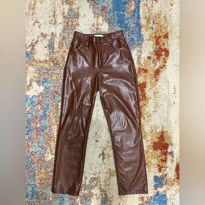 Abercrombie & Fitch Curve Love Chocolate Faux Leather Pants